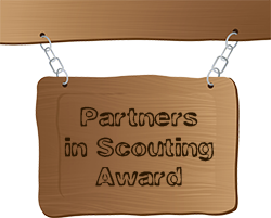partners in Scouting award sign